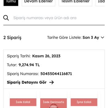 Derimod Ücret İadesi Yapmıyor