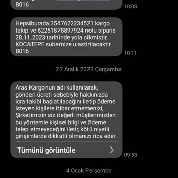Aras Kargo'nun Kargoyu Eve Teslim Etmemesi