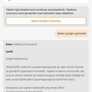 Trendyol Express Trendyol'da Eksik Ürün Teslimatı Sorunu