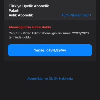 CapCut Çap Cut Abone İptali
