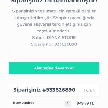 Shopier Bow Jacket Yanlış Ürün Gönderimi Para İadesi