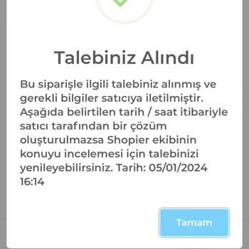 Shopier Bow Jacket Yanlış Ürün Gönderimi Para İadesi