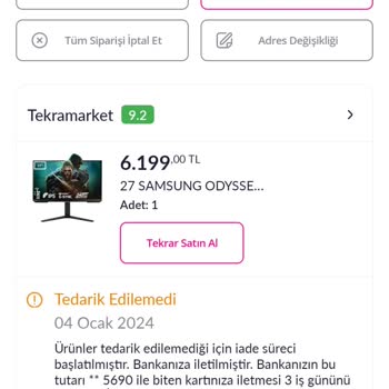 Pazarama Da Tekramarket Satıcısı Ürünümü Göndermiyor