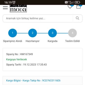 Hepsi Moda Kargomun Gelmemesi Ve Paramın İadesi Edilmemesi Sorunu
