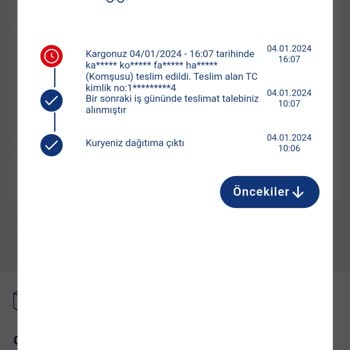 Aras Kargo'nun Kargoyu Komşuma Teslim Etmesi