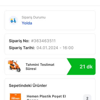 Migros Hemen Sipariş Teslimat Süresi