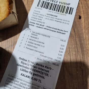 Köfteci Yusuf 2 Kişilik Menü Söyledim 1 Kişilik Menü Geldi