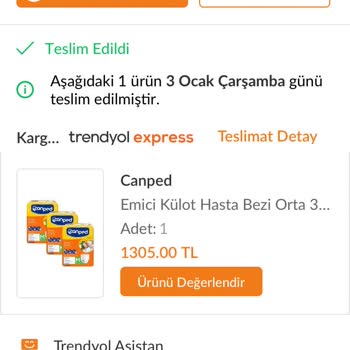 Trendyol Yanlış Ürün Canped Hasta Bezi