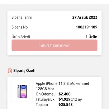 Vodafone Taahhütlü Cihaz İadesi Sonrası Yapılmayan Geri Ödeme