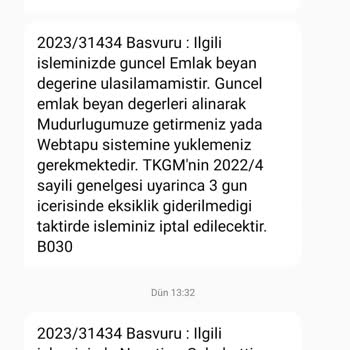Tapu ve Kadastro Genel Müdürlüğü Satış İşlem Uzatılması