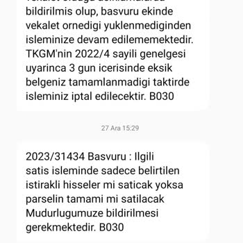 Tapu ve Kadastro Genel Müdürlüğü Satış İşlem Uzatılması