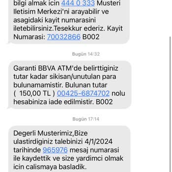 Garanti BBVA Paramı Geri Vermedi.