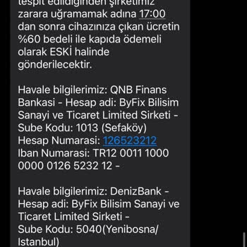 Byfix Servis Haksız Ücret Talep Etti!
