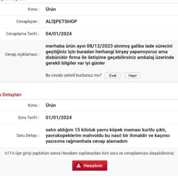 Aliş Pet Shop Kurtlu Mama Gönderdi!