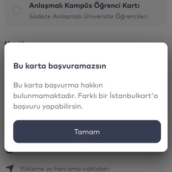 İstanbulkart Öğrenci Başvuru Sorunu