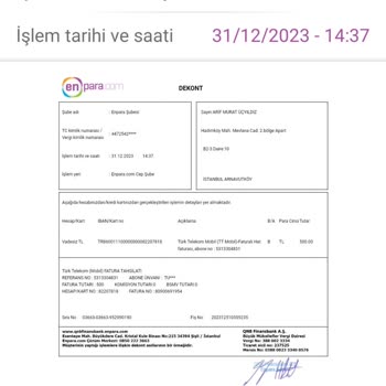 Türk Telekom 500 TL Ek Ödeme Ve Sonrasında 1120 TL Fatura Tutarı Hk.