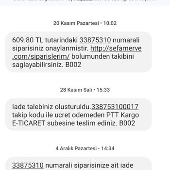 Sefamerve Ücret İadesi Yapmıyor