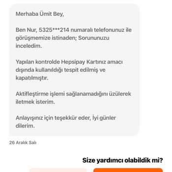 Hepsipay Hesabım Haksız Yere Kapatıldı