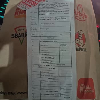 Popeyes Kova Boy Patates İn Yarısı Boş Geldi