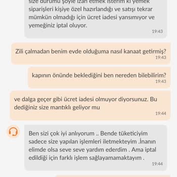 Trendyol Yemek Ücret İadesiz Keyfi Sipariş İptali