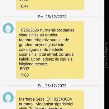 Modanisa Siparişimin İptal Edilmesi