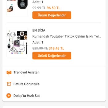 Reto Home Trendyol'dan Aldığım Ürünlerin Geri Alınıp Yanlış Firmalara Gitmesi