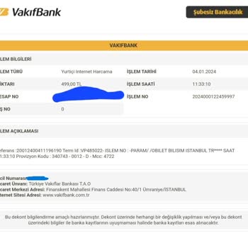 VakıfBank 1 Bilet İçin 2 Bilet Ücreti Hesaptan Çekme