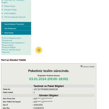 UPS Türkiye - Kargom Nerede?