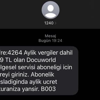 Vodafone İstenmeyen Servis Mesajı