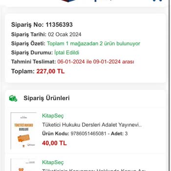 Kitap Seç Sipariş İptali Ve Stok Sorunları Hakkında Şikayet