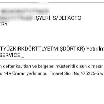 DeFacto Eksik Para İadesi