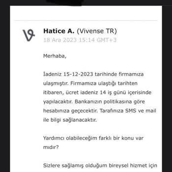 Vivense İade Ödemesi Yapmıyor