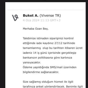 Vivense İade Ödemesi Yapmıyor