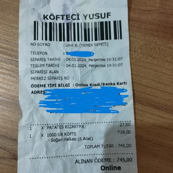 Köfteci Yusuf'un Getirdiği Sipariş