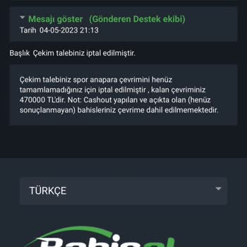 Bahisal Paramı Yatırmıyor Aman Para Yatırımı Yapmayın