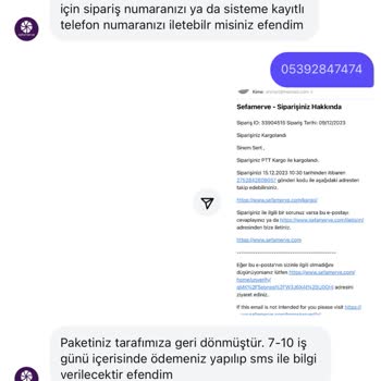 Sefamerve Firması Ücret İadesi Yapmıyor