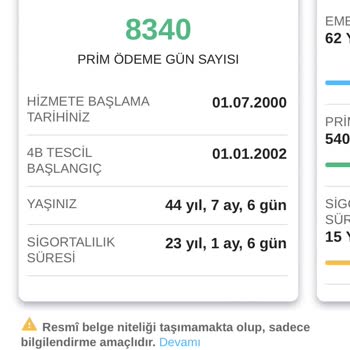SGK Hizmet Tarihi Değişimi