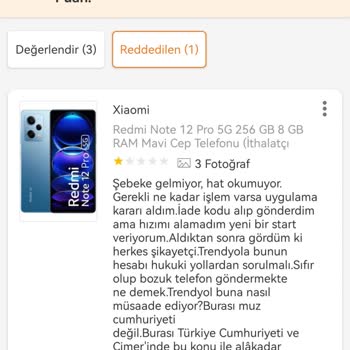 Trendyol Üzerinden Satın Alınan Cep Telefonu Sorunu
