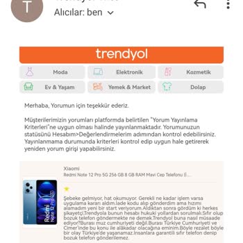 Trendyol Üzerinden Satın Alınan Cep Telefonu Sorunu