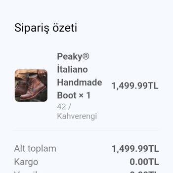 Peaky Sneaker Ürün Teslim Edilmiyor