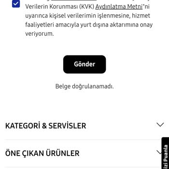 Samsung Belge Doğrulanamadı Hatası