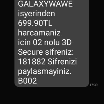 GalaxyWawe Parası Alınıp Teslim Edilmeyen Ürün