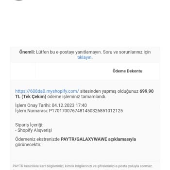 GalaxyWawe Parası Alınıp Teslim Edilmeyen Ürün