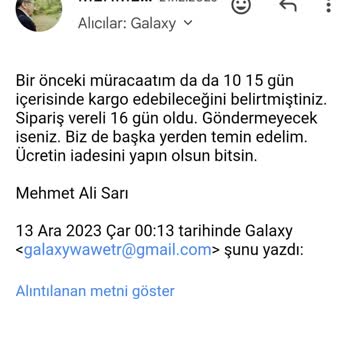 GalaxyWawe Parası Alınıp Teslim Edilmeyen Ürün