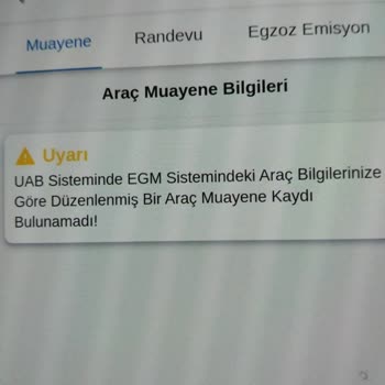 TÜVTÜRK E Devlette Araç Muayenemi Göremiyorum