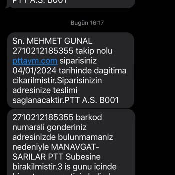 PTT Kargo Kurye Adresimde Olmama Rağmen Bulunamadı Diye İletmiştir