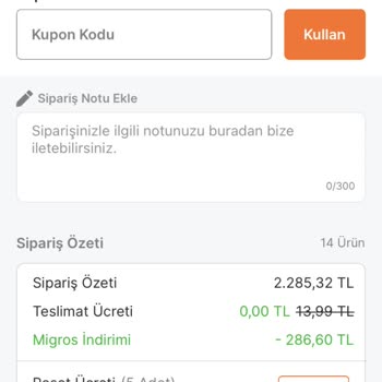 Migros Sanal Market / MoneyPay Siparişi Onaylamadan, Ücreti Aldı