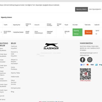 Slazenger 24 Saate Kargo Yalanı