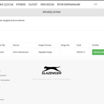 Slazenger Kargoya Verilmeme Problemi