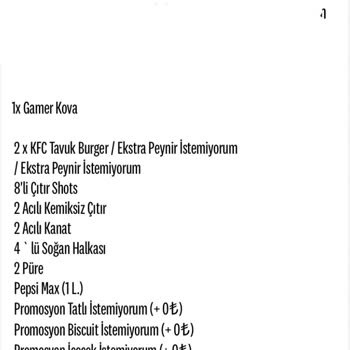 KFC Eksik Sipariş Yolluyor!
